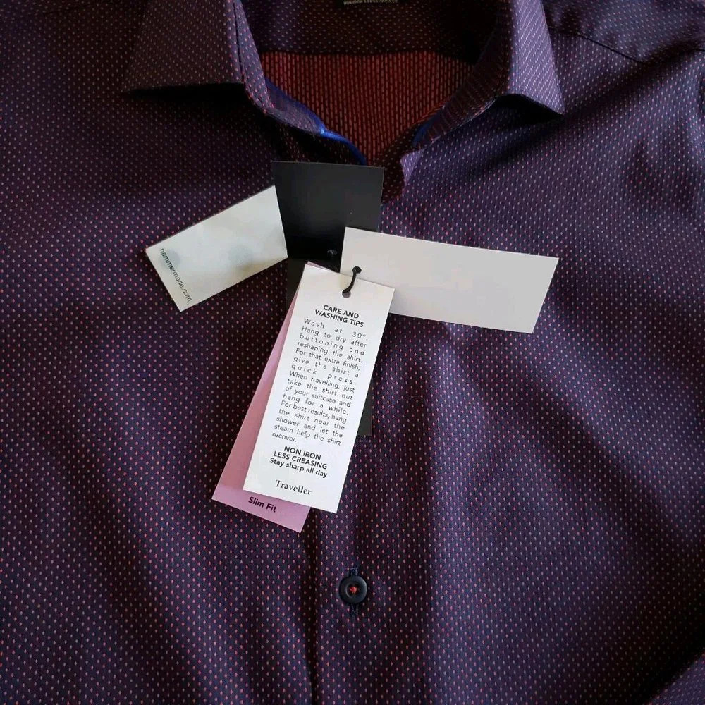 Hammer Made Traveller Men's Martius Slim Fit Long Sleeve Shirt Size M-L/16 - Picture 14 of 16